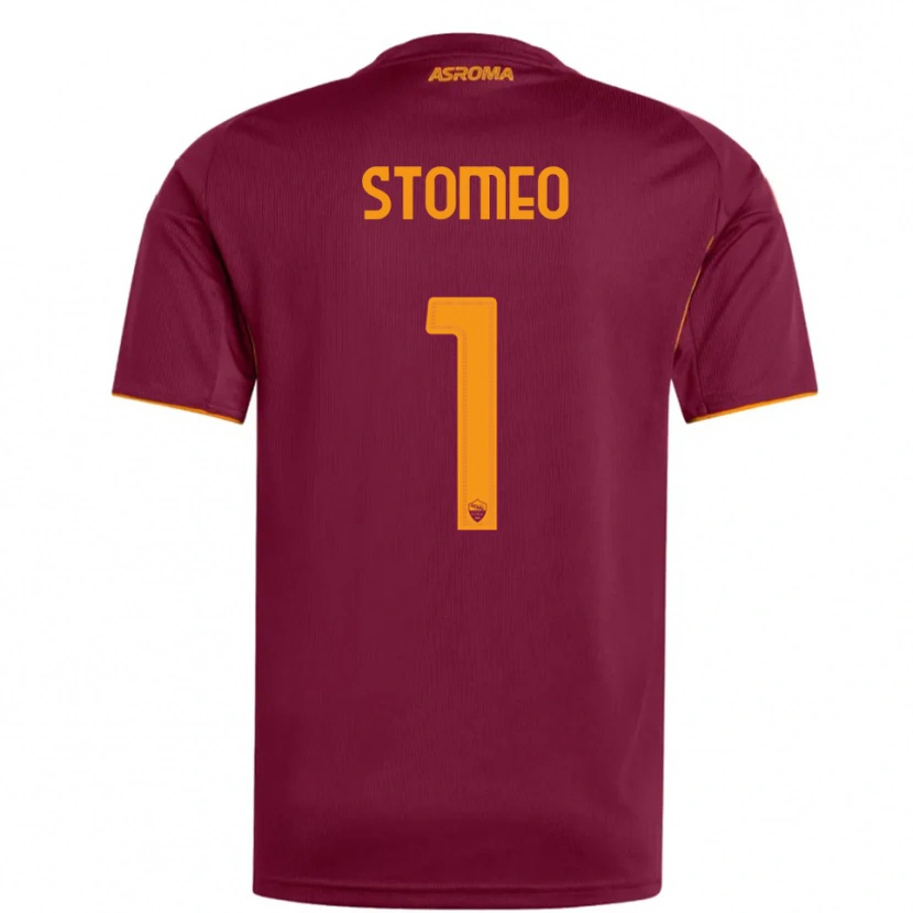 Danxen Dzieci Giorgio Stomeo #1 Burgundowy Pomarańczowy Domowa Koszulka 2025/26 Koszulki Klubowe