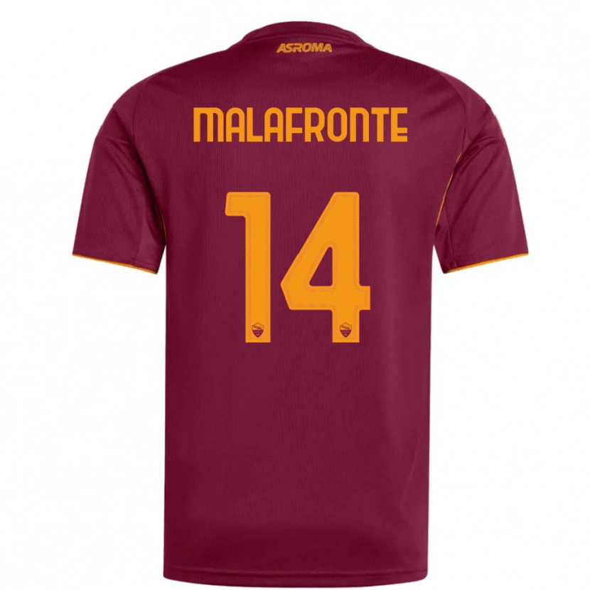 Danxen Dzieci Matteo Malafronte #14 Burgundowy Pomarańczowy Domowa Koszulka 2025/26 Koszulki Klubowe