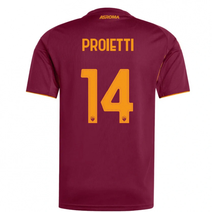 Danxen Dzieci Mauro Proietti #14 Burgundowy Pomarańczowy Domowa Koszulka 2025/26 Koszulki Klubowe