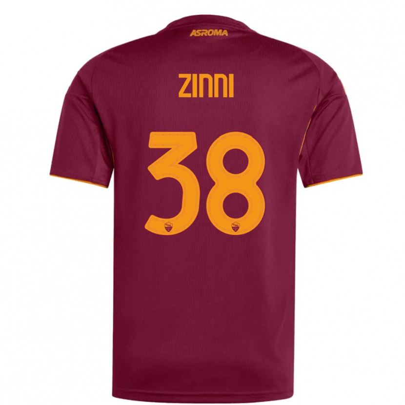 Danxen Dzieci Raul Zinni #38 Burgundowy Pomarańczowy Domowa Koszulka 2025/26 Koszulki Klubowe