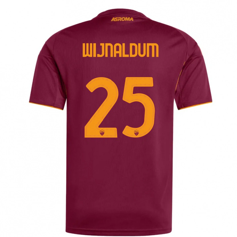 Danxen Dzieci Georginio Wijnaldum #25 Burgundowy Pomarańczowy Domowa Koszulka 2025/26 Koszulki Klubowe