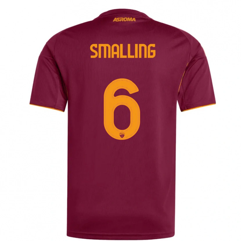 Danxen Dzieci Chris Smalling #6 Burgundowy Pomarańczowy Domowa Koszulka 2025/26 Koszulki Klubowe
