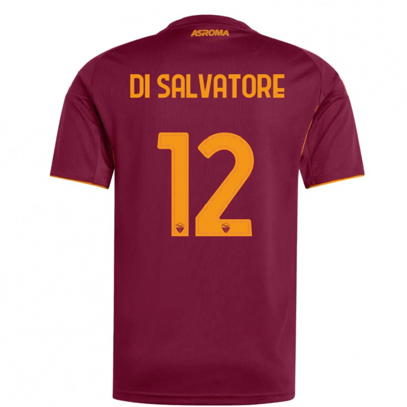 Danxen Dzieci Diego Di Salvatore #12 Burgundowy Pomarańczowy Domowa Koszulka 2025/26 Koszulki Klubowe