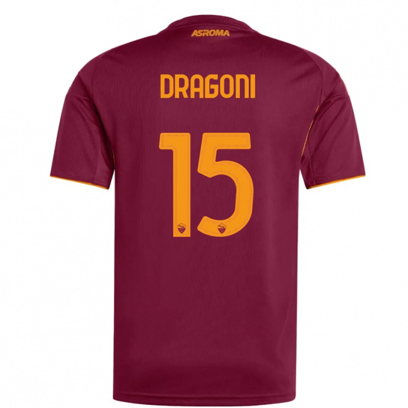 Danxen Dzieci Giulia Dragoni #15 Burgundowy Pomarańczowy Domowa Koszulka 2025/26 Koszulki Klubowe