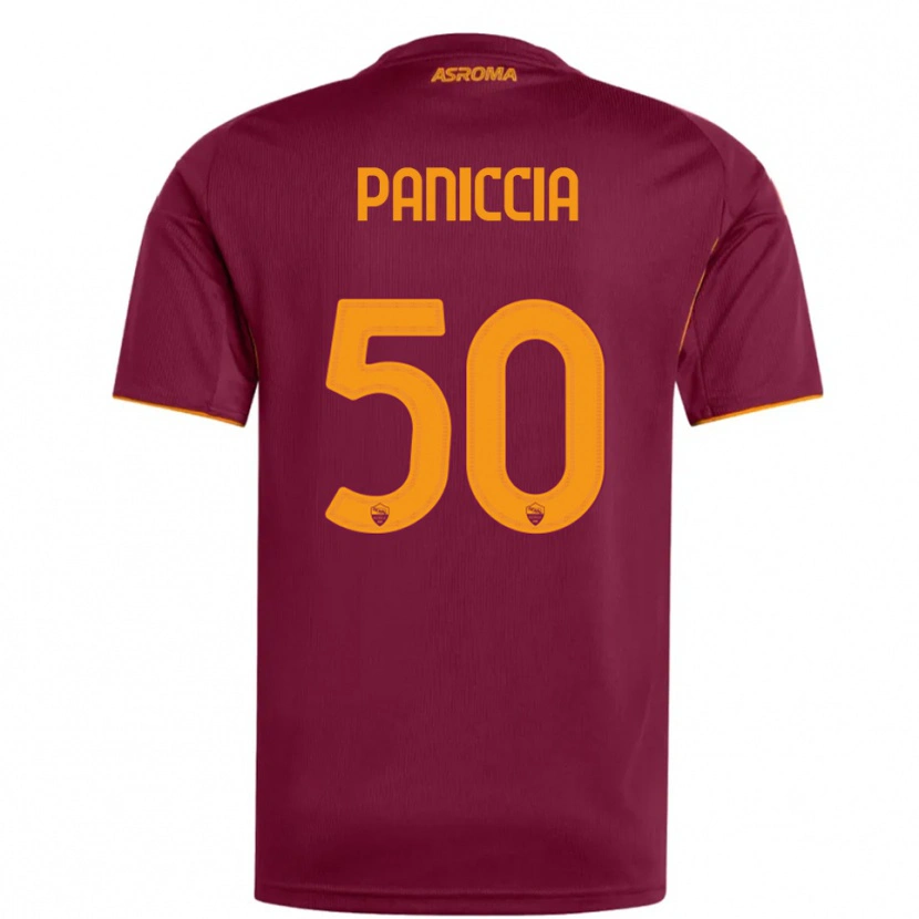 Danxen Dzieci Martina Paniccia #50 Burgundowy Pomarańczowy Domowa Koszulka 2025/26 Koszulki Klubowe