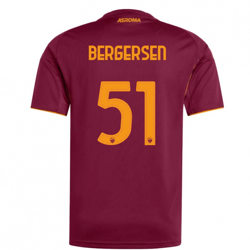 Danxen Dzieci Mina Bergersen #51 Burgundowy Pomarańczowy Domowa Koszulka 2025/26 Koszulki Klubowe