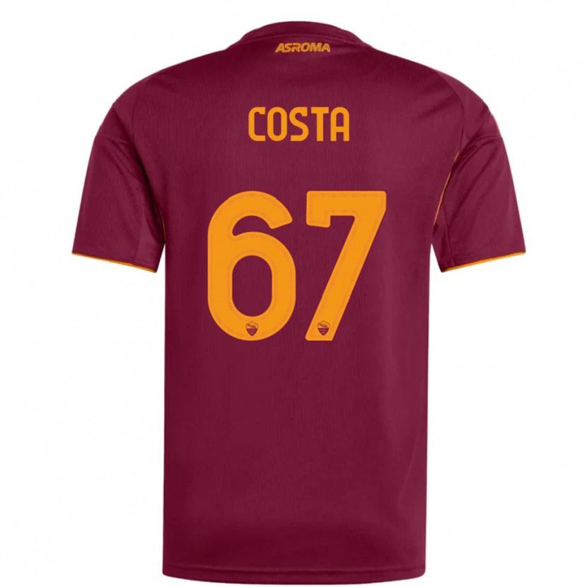 Danxen Dzieci João Costa #67 Burgundowy Pomarańczowy Domowa Koszulka 2025/26 Koszulki Klubowe