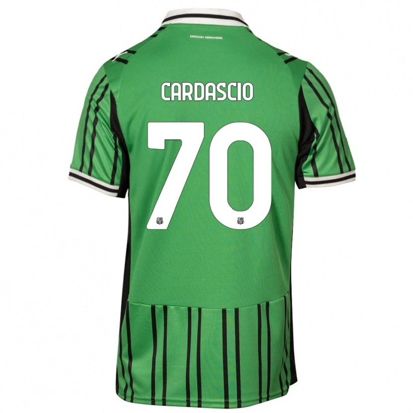 Danxen Dzieci Alessandro Cardascio #70 Zielony Czarny Domowa Koszulka 2025/26 Koszulki Klubowe