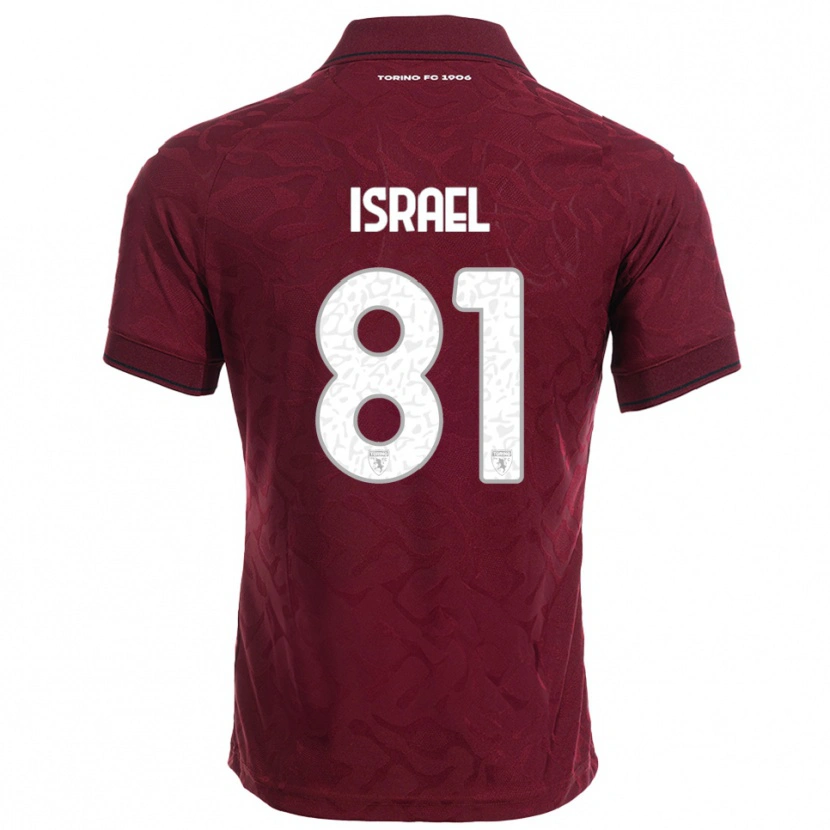 Danxen Dzieci Franco Israel #81 Burgundowy Biały Domowa Koszulka 2025/26 Koszulki Klubowe
