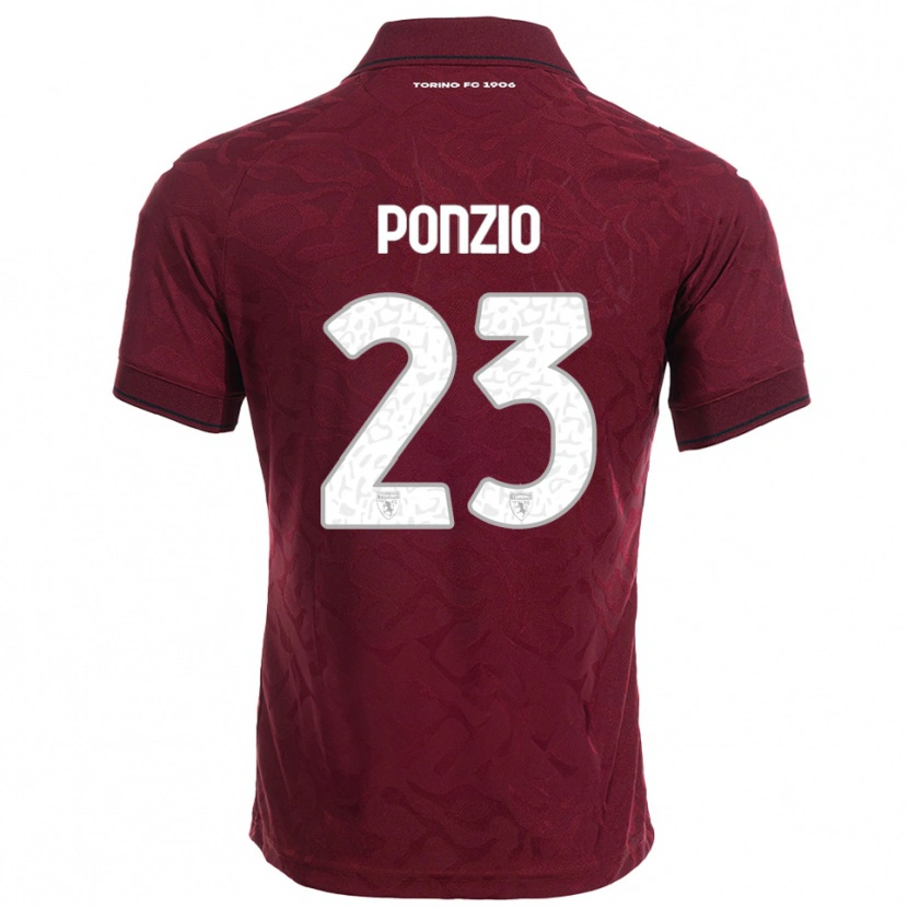 Danxen Dzieci Erika Ponzio #23 Burgundowy Biały Domowa Koszulka 2025/26 Koszulki Klubowe