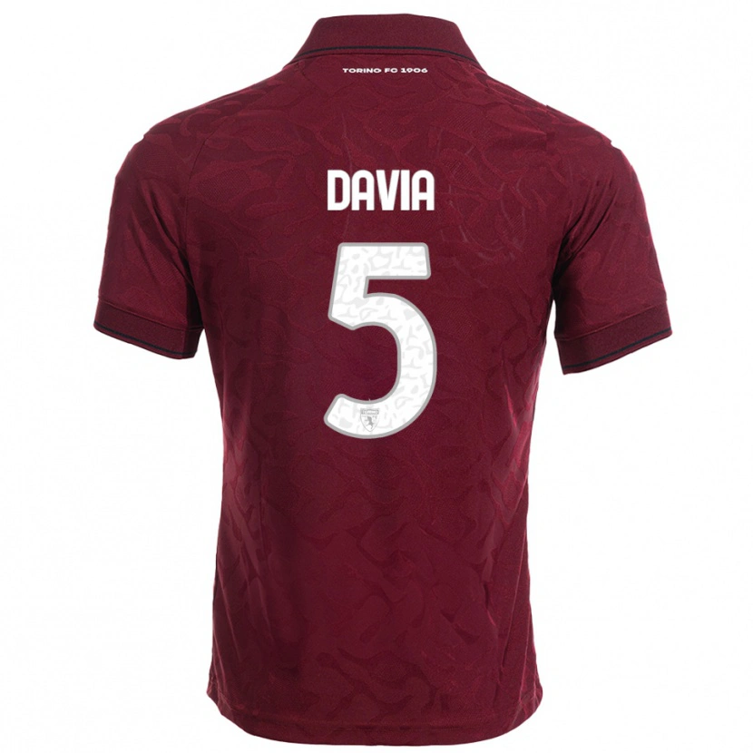 Danxen Dzieci Emiliano Davia #5 Burgundowy Biały Domowa Koszulka 2025/26 Koszulki Klubowe