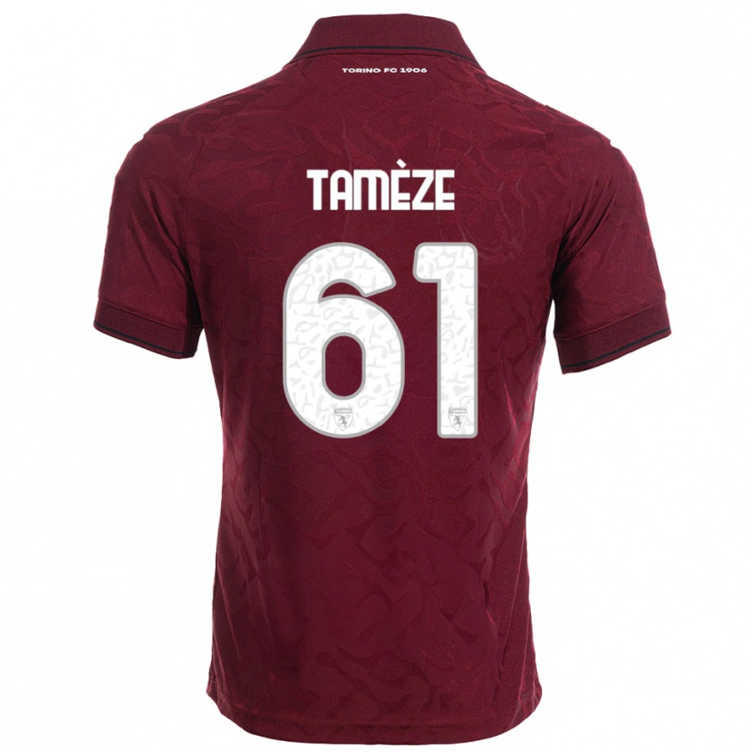 Danxen Dzieci Adrien Tamèze #61 Burgundowy Biały Domowa Koszulka 2025/26 Koszulki Klubowe