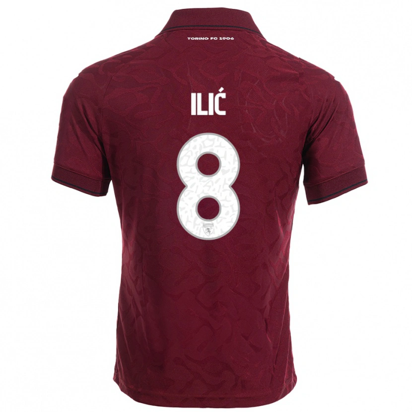 Danxen Dzieci Ivan Ilić #8 Burgundowy Biały Domowa Koszulka 2025/26 Koszulki Klubowe