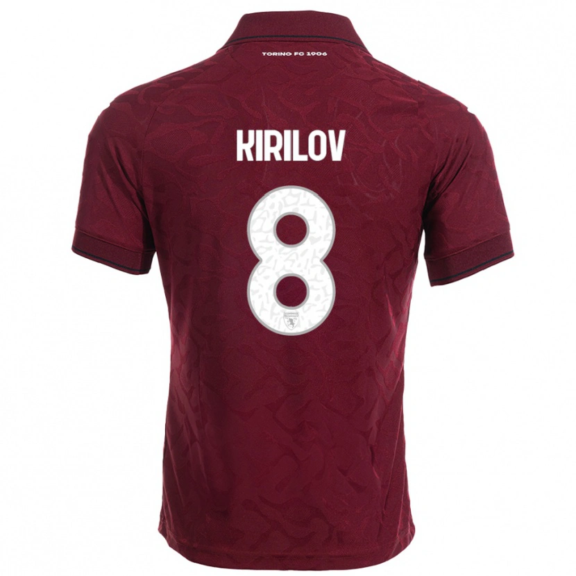 Danxen Dzieci Martin Kirilov #8 Burgundowy Biały Domowa Koszulka 2025/26 Koszulki Klubowe