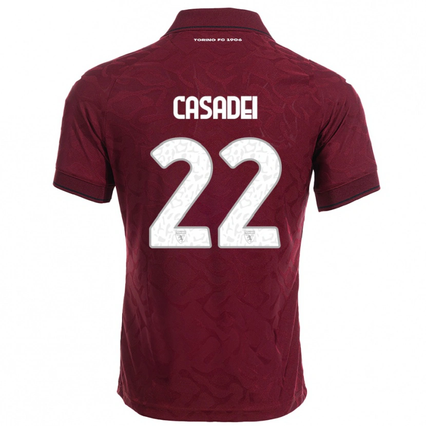 Danxen Dzieci Cesare Casadei #22 Burgundowy Biały Domowa Koszulka 2025/26 Koszulki Klubowe