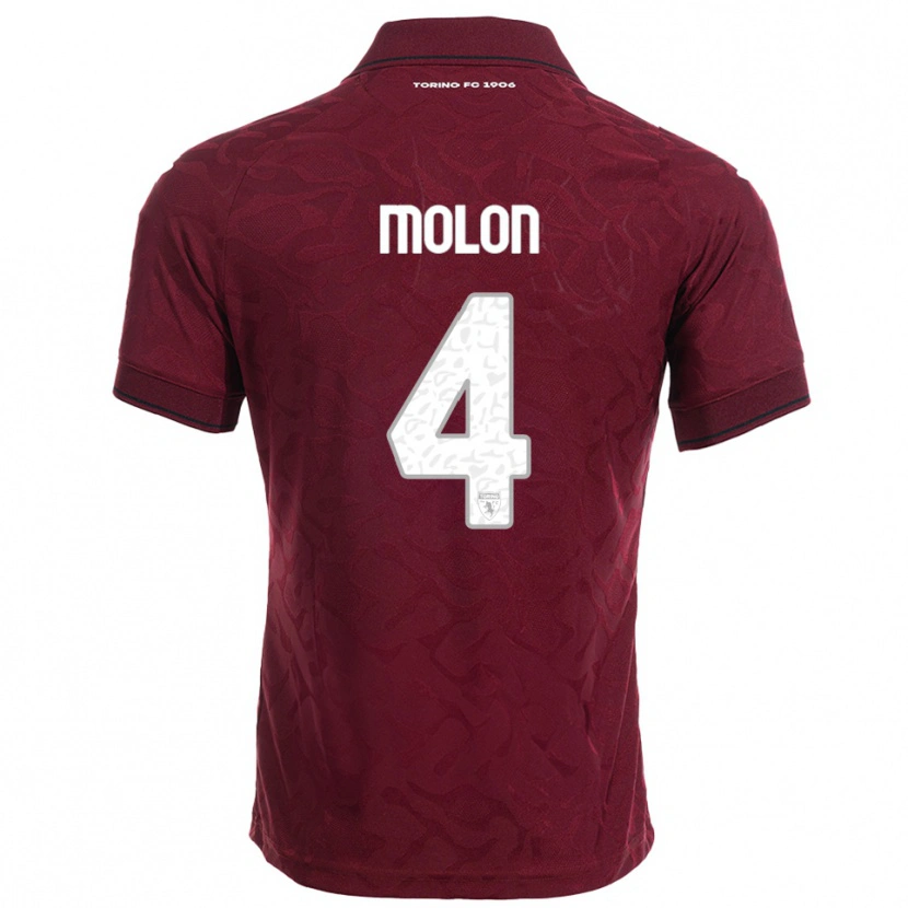 Danxen Dzieci Simone Molon #4 Burgundowy Biały Domowa Koszulka 2025/26 Koszulki Klubowe