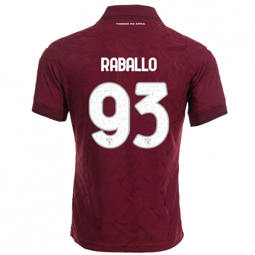 Danxen Dzieci Alessio Raballo #93 Burgundowy Biały Domowa Koszulka 2025/26 Koszulki Klubowe