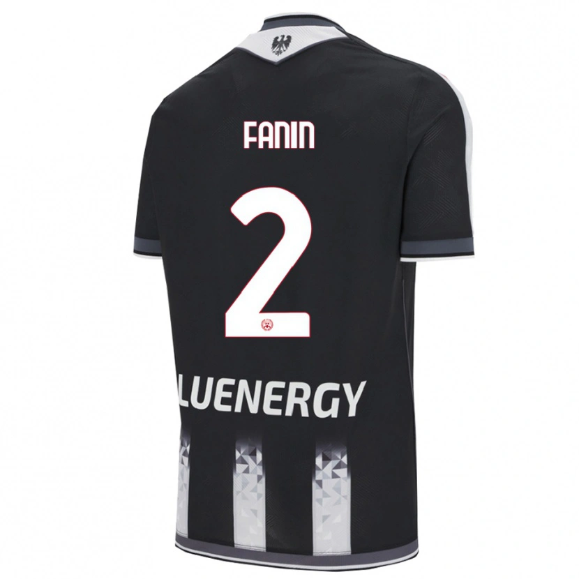 Danxen Dzieci Alessandro Fanin #2 Czarny Biały Domowa Koszulka 2025/26 Koszulki Klubowe