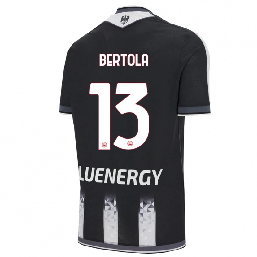 Danxen Dzieci Nicolò Bertola #13 Czarny Biały Domowa Koszulka 2025/26 Koszulki Klubowe