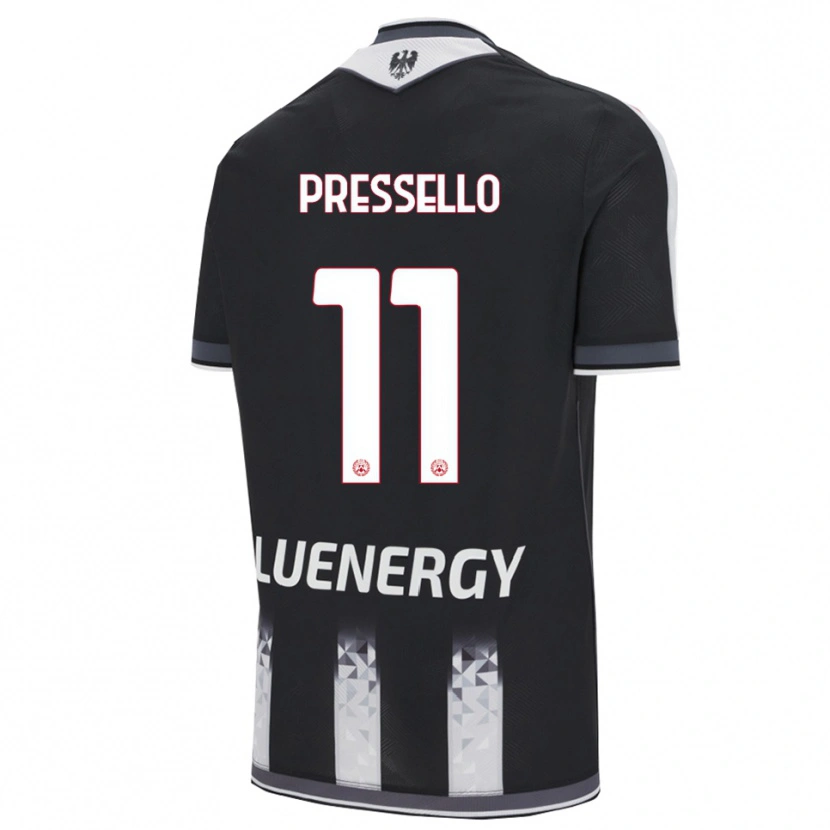 Danxen Dzieci Matteo Pressello #11 Czarny Biały Domowa Koszulka 2025/26 Koszulki Klubowe