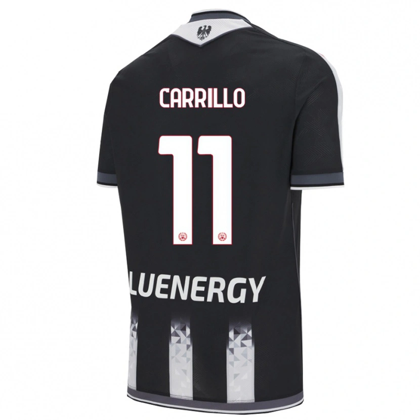 Danxen Dzieci Pietro Carrillo #11 Czarny Biały Domowa Koszulka 2025/26 Koszulki Klubowe