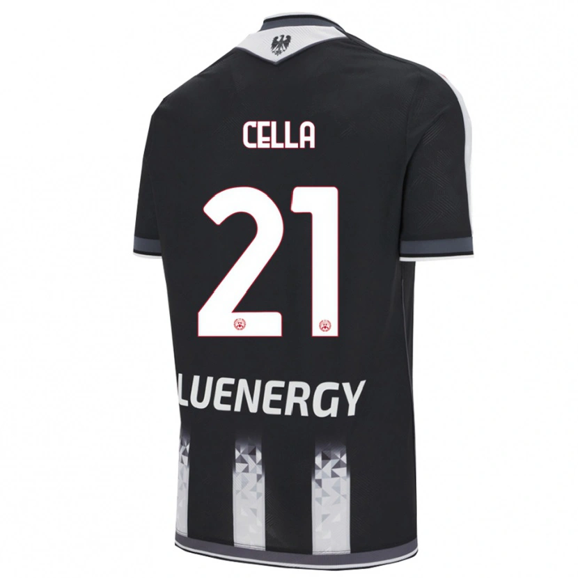 Danxen Dzieci Leonardo Cella #21 Czarny Biały Domowa Koszulka 2025/26 Koszulki Klubowe