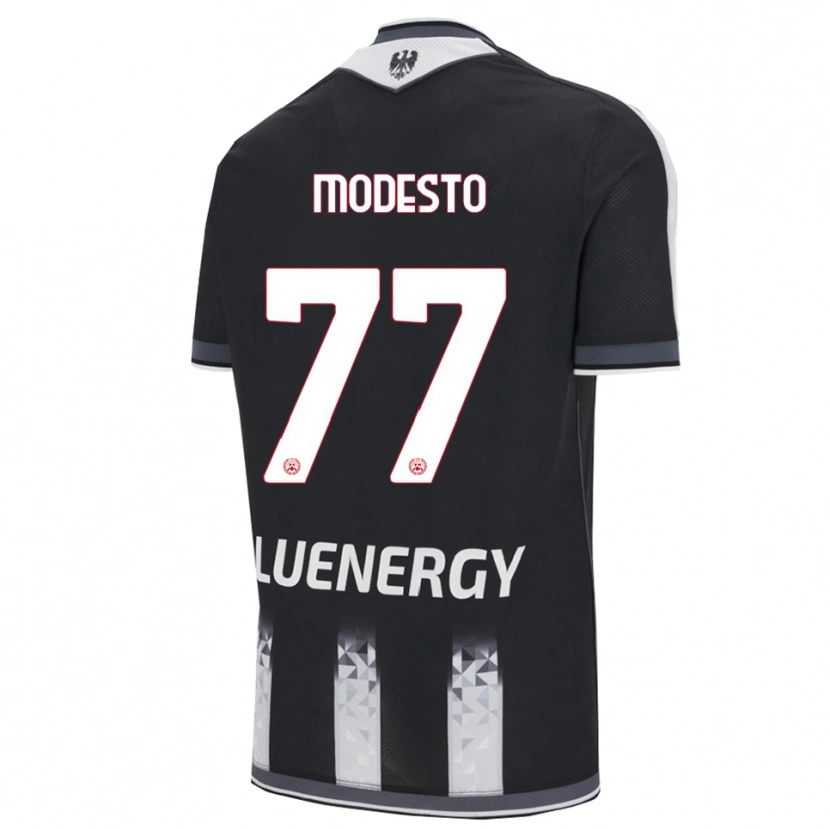Danxen Dzieci Rui Modesto #77 Czarny Biały Domowa Koszulka 2025/26 Koszulki Klubowe