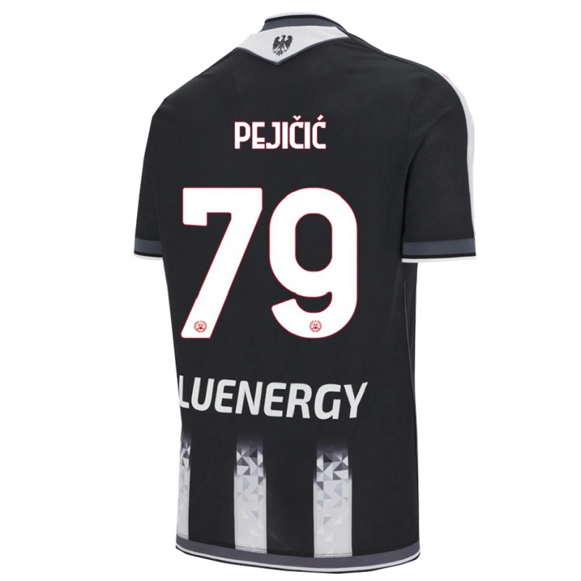 Danxen Dzieci David Pejičić #79 Czarny Biały Domowa Koszulka 2025/26 Koszulki Klubowe