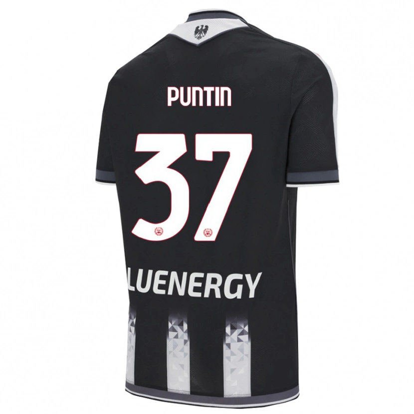 Danxen Dzieci Eric Puntin #37 Czarny Biały Domowa Koszulka 2025/26 Koszulki Klubowe