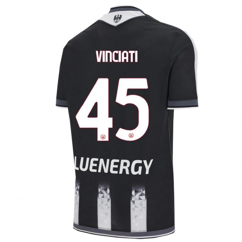 Danxen Dzieci Giulio Vinciati #45 Czarny Biały Domowa Koszulka 2025/26 Koszulki Klubowe
