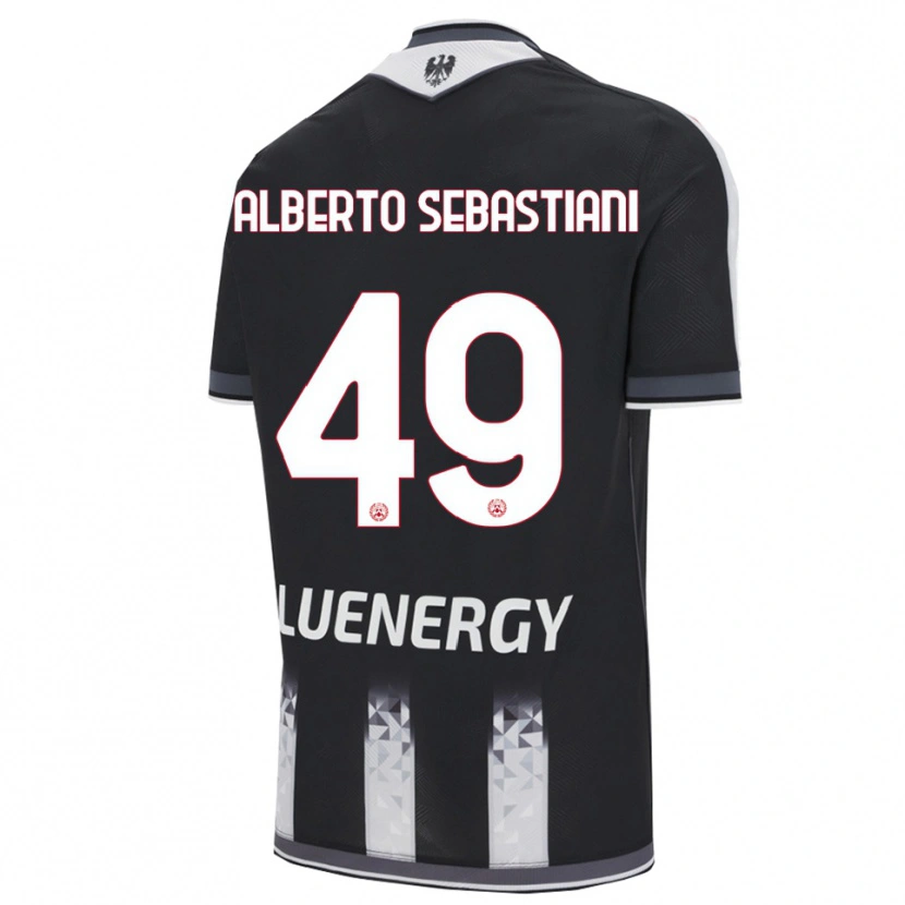Danxen Dzieci José Alberto Sebastiani #49 Czarny Biały Domowa Koszulka 2025/26 Koszulki Klubowe
