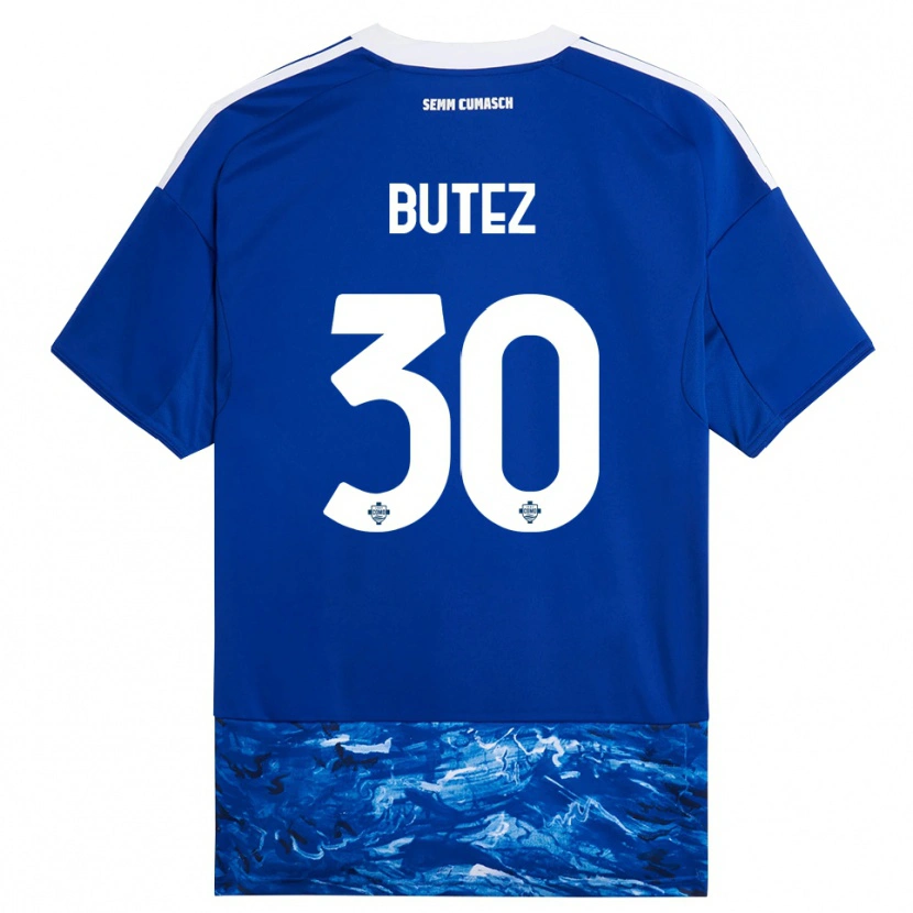 Danxen Dzieci Jean Butez #30 Niebieski Biały Domowa Koszulka 2025/26 Koszulki Klubowe