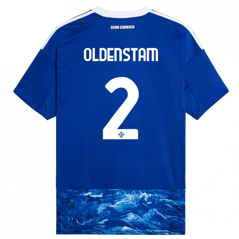 Danxen Dzieci Lyfe Oldenstam #2 Niebieski Biały Domowa Koszulka 2025/26 Koszulki Klubowe
