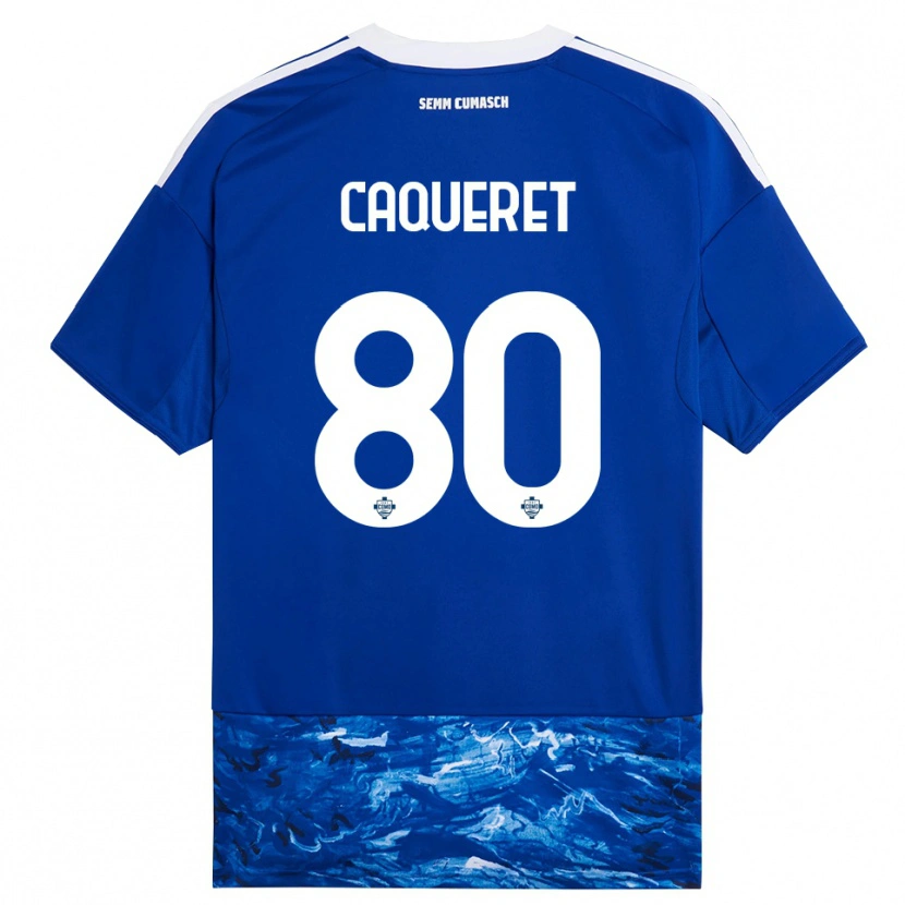 Danxen Dzieci Maxence Caqueret #80 Niebieski Biały Domowa Koszulka 2025/26 Koszulki Klubowe