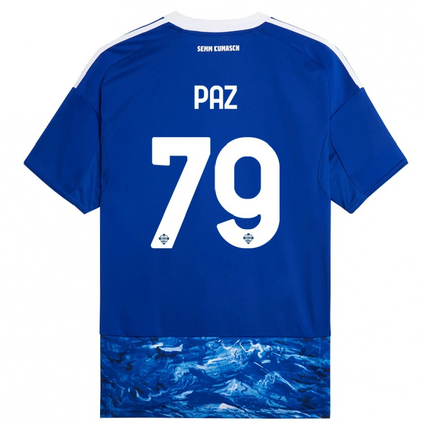 Danxen Dzieci Nico Paz #79 Niebieski Biały Domowa Koszulka 2025/26 Koszulki Klubowe