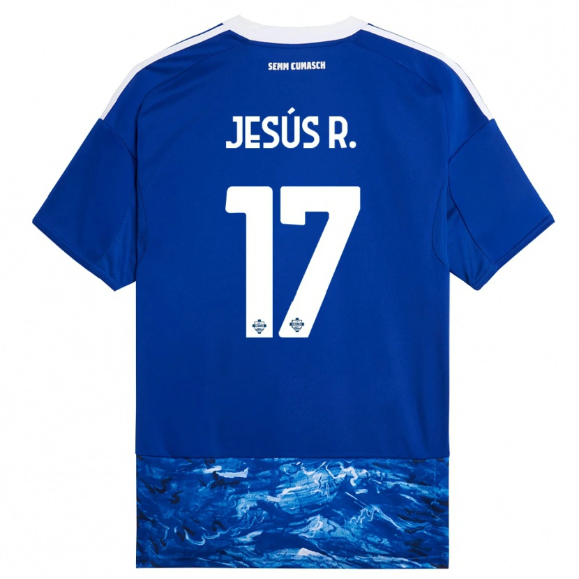 Danxen Dzieci Jesús Rodríguez #17 Niebieski Biały Domowa Koszulka 2025/26 Koszulki Klubowe
