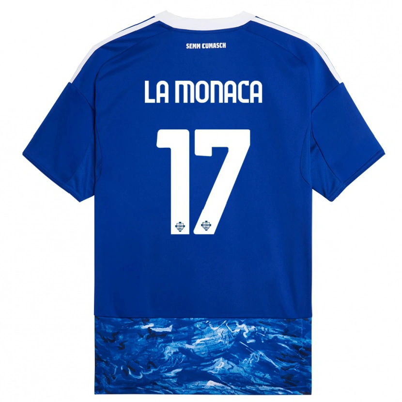 Danxen Dzieci Michael La Monaca #17 Niebieski Biały Domowa Koszulka 2025/26 Koszulki Klubowe