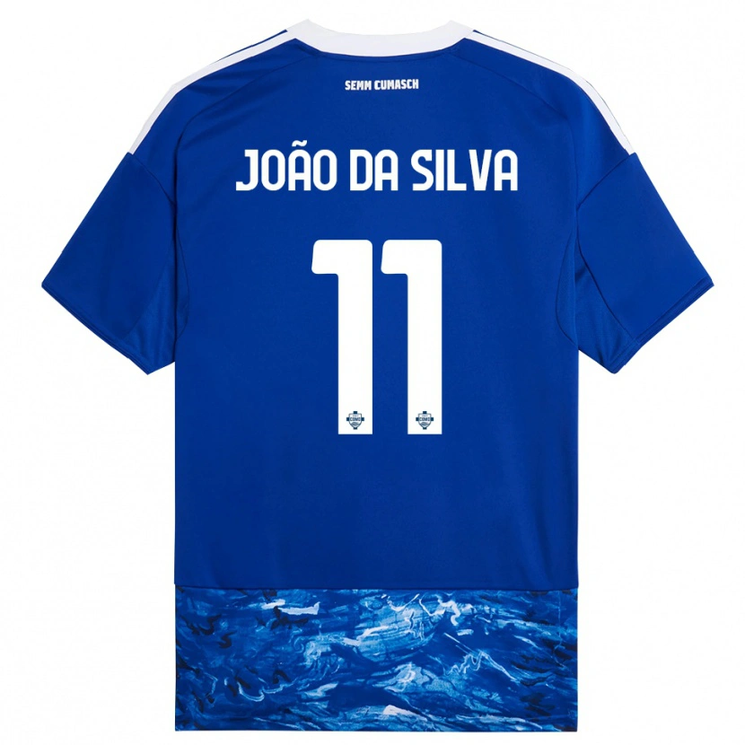 Danxen Dzieci Miguel João Da Silva #11 Niebieski Biały Domowa Koszulka 2025/26 Koszulki Klubowe
