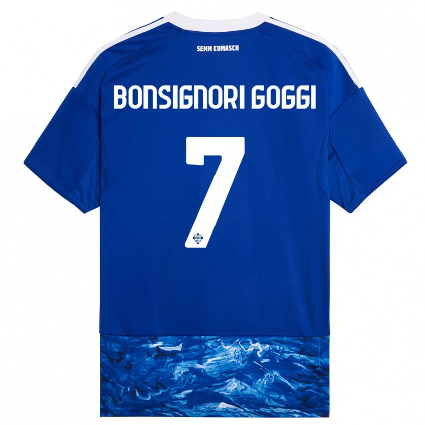Danxen Dzieci Lorenzo Bonsignori #7 Niebieski Biały Domowa Koszulka 2025/26 Koszulki Klubowe