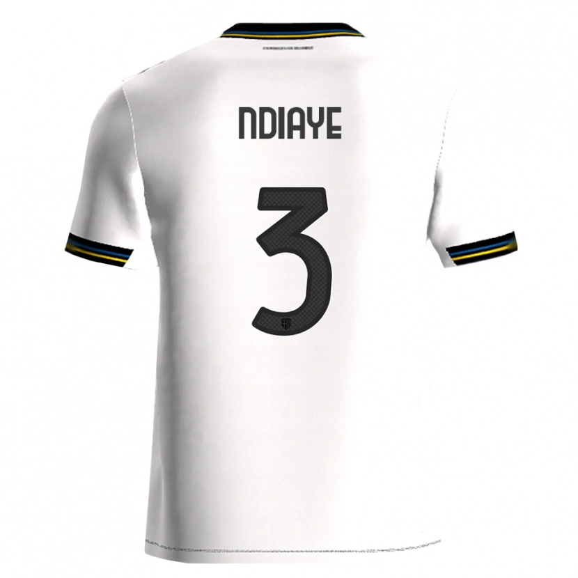 Danxen Dzieci Abdoulaye Ndiaye #3 Biały Czarny Domowa Koszulka 2025/26 Koszulki Klubowe