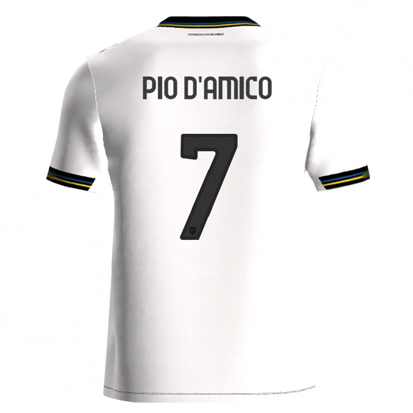 Danxen Dzieci Dario Pio D'amico #7 Biały Czarny Domowa Koszulka 2025/26 Koszulki Klubowe