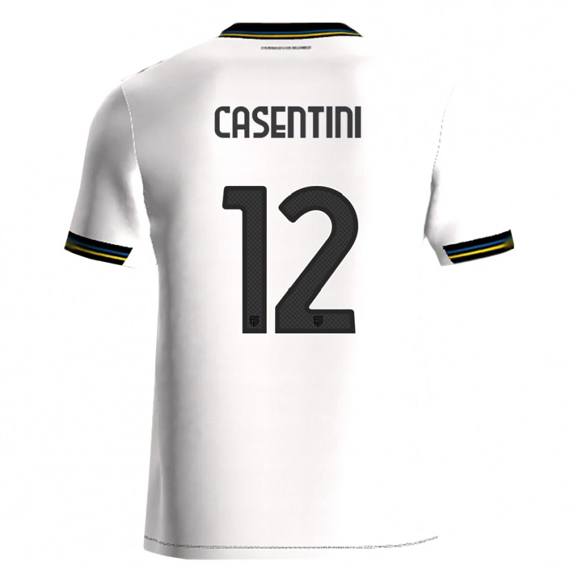 Danxen Dzieci Gabriele Casentini #12 Biały Czarny Domowa Koszulka 2025/26 Koszulki Klubowe