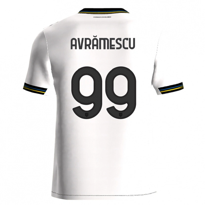 Danxen Dzieci Ianis Avrămescu #99 Biały Czarny Domowa Koszulka 2025/26 Koszulki Klubowe