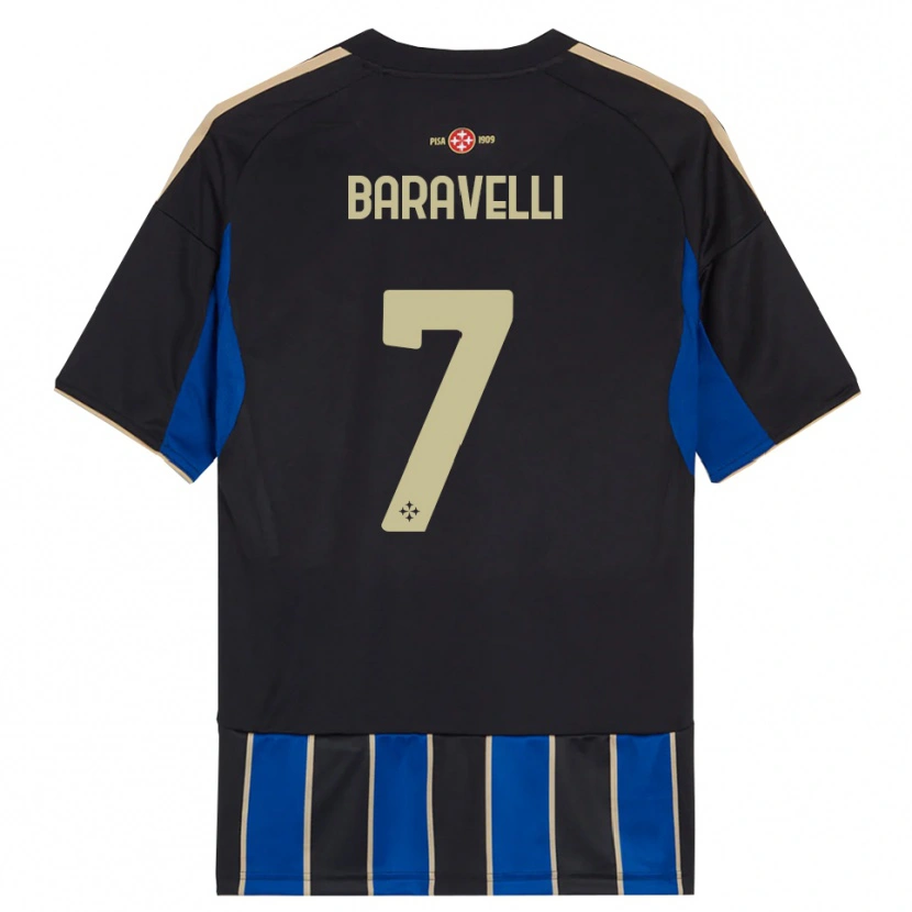 Danxen Dzieci Rocco Baravelli #7 Czarny Niebieski Domowa Koszulka 2025/26 Koszulki Klubowe