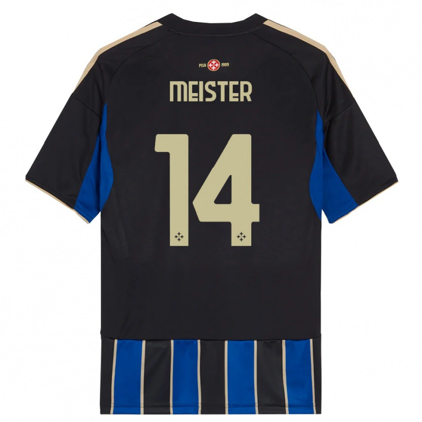Danxen Dzieci Henrik Meister #14 Czarny Niebieski Domowa Koszulka 2025/26 Koszulki Klubowe