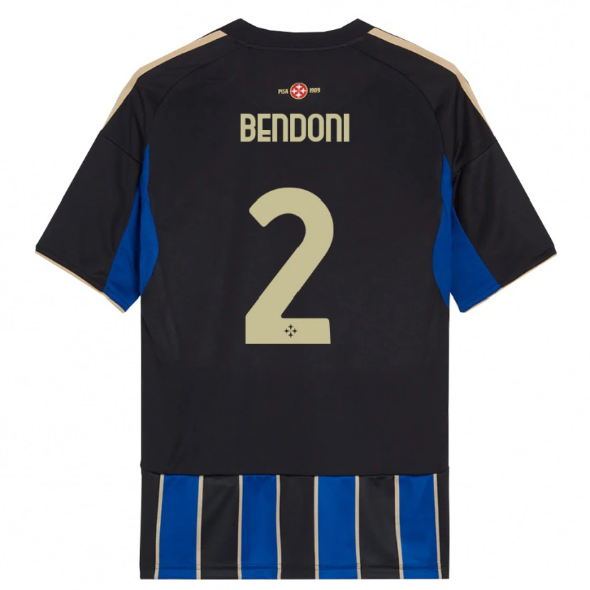 Danxen Dzieci Marco Bendoni #2 Czarny Niebieski Domowa Koszulka 2025/26 Koszulki Klubowe