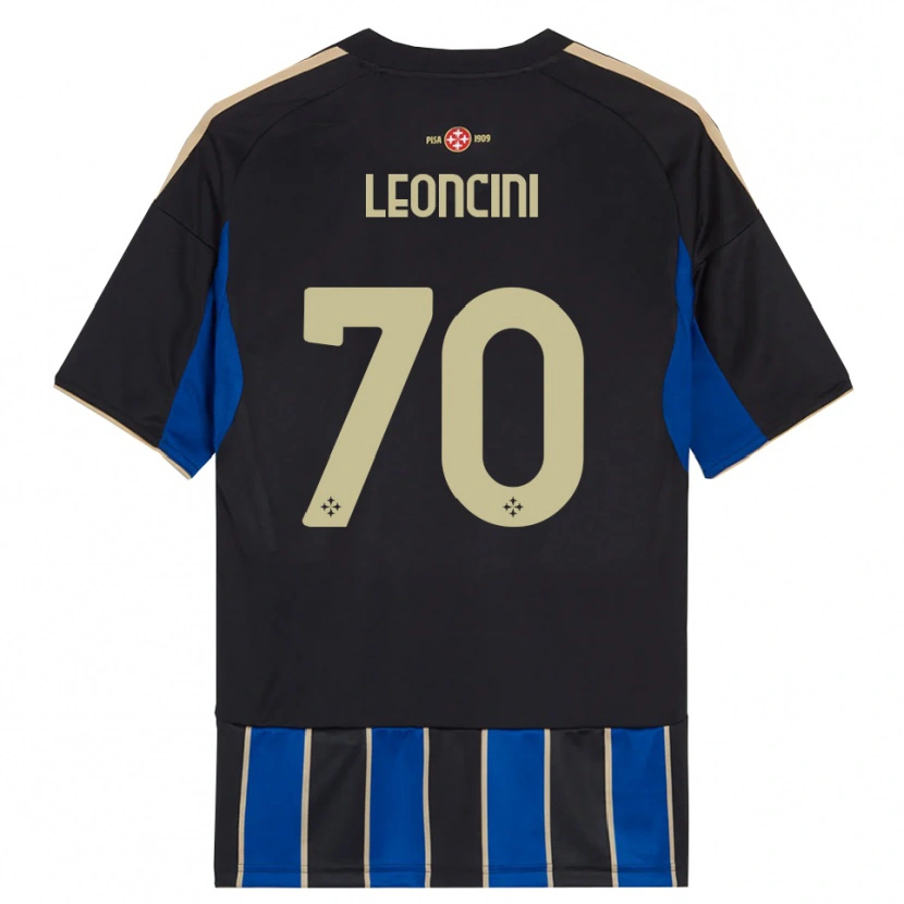 Danxen Dzieci Mattia Leoncini #70 Czarny Niebieski Domowa Koszulka 2025/26 Koszulki Klubowe