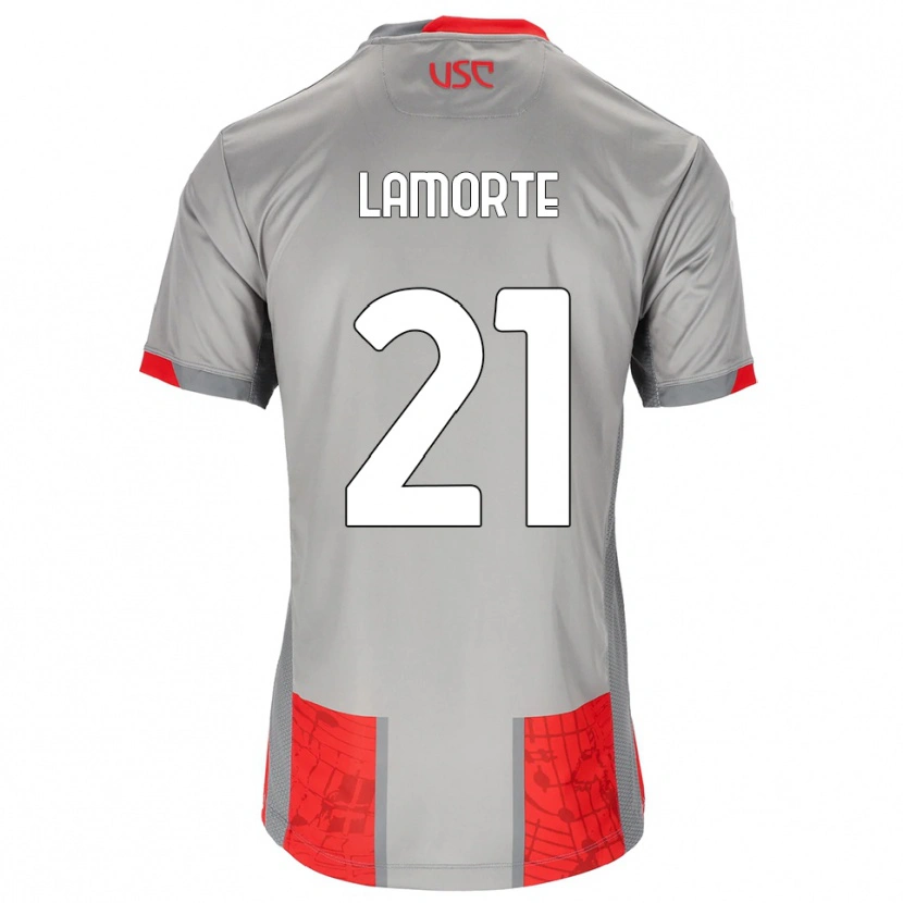 Danxen Dzieci Alessandro Lamorte #21 Czerwony Szary Domowa Koszulka 2025/26 Koszulki Klubowe