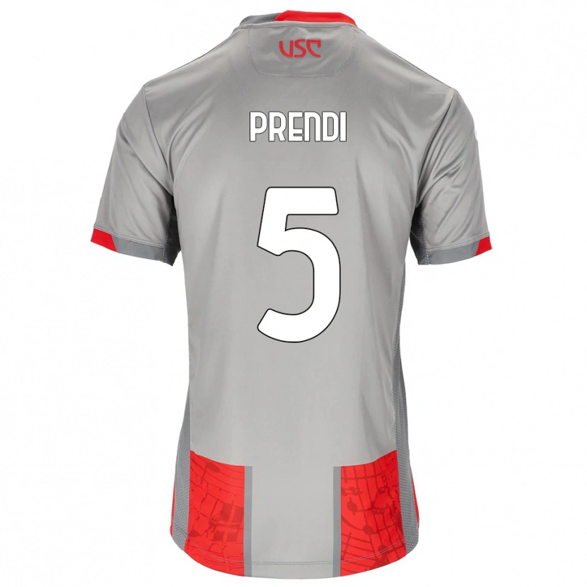 Danxen Dzieci Denis Prendi #5 Czerwony Szary Domowa Koszulka 2025/26 Koszulki Klubowe