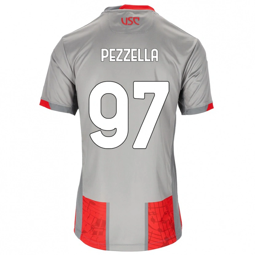 Danxen Dzieci Giuseppe Pezzella #97 Czerwony Szary Domowa Koszulka 2025/26 Koszulki Klubowe